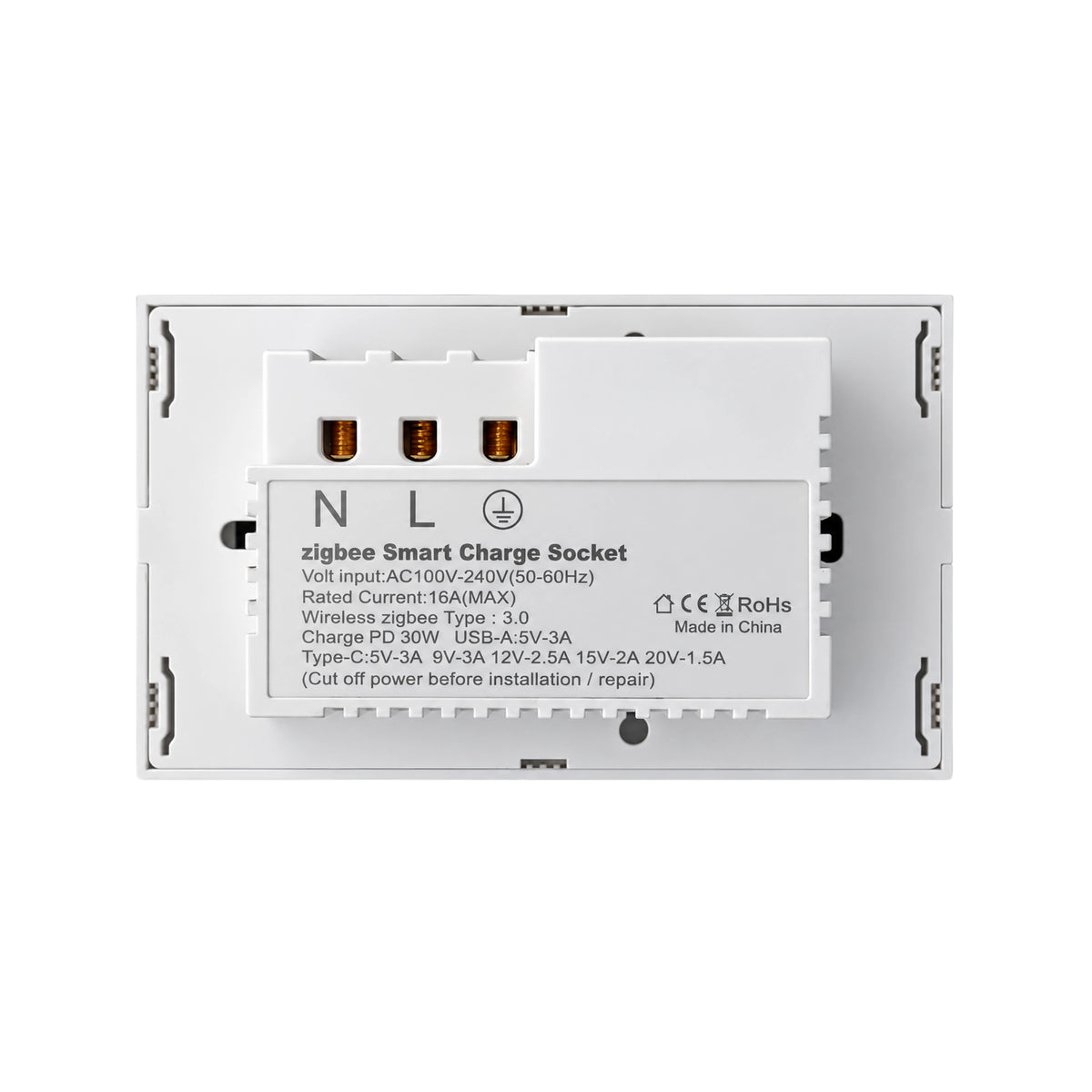 Tomacorriente Inteligente con USB-A y USB-C 30W Zigbee 3.0
