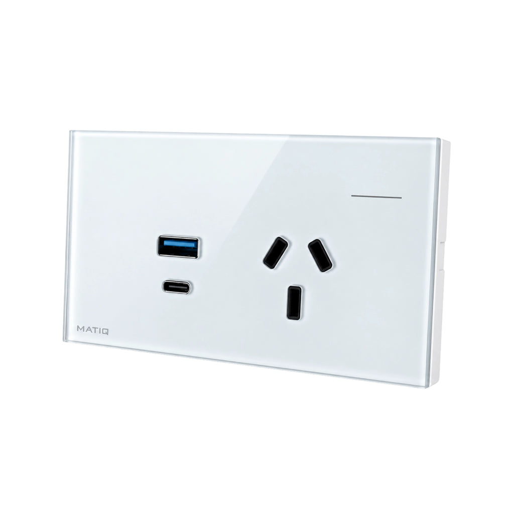 Tomacorriente Inteligente con USB-A y USB-C 30W Zigbee 3.0